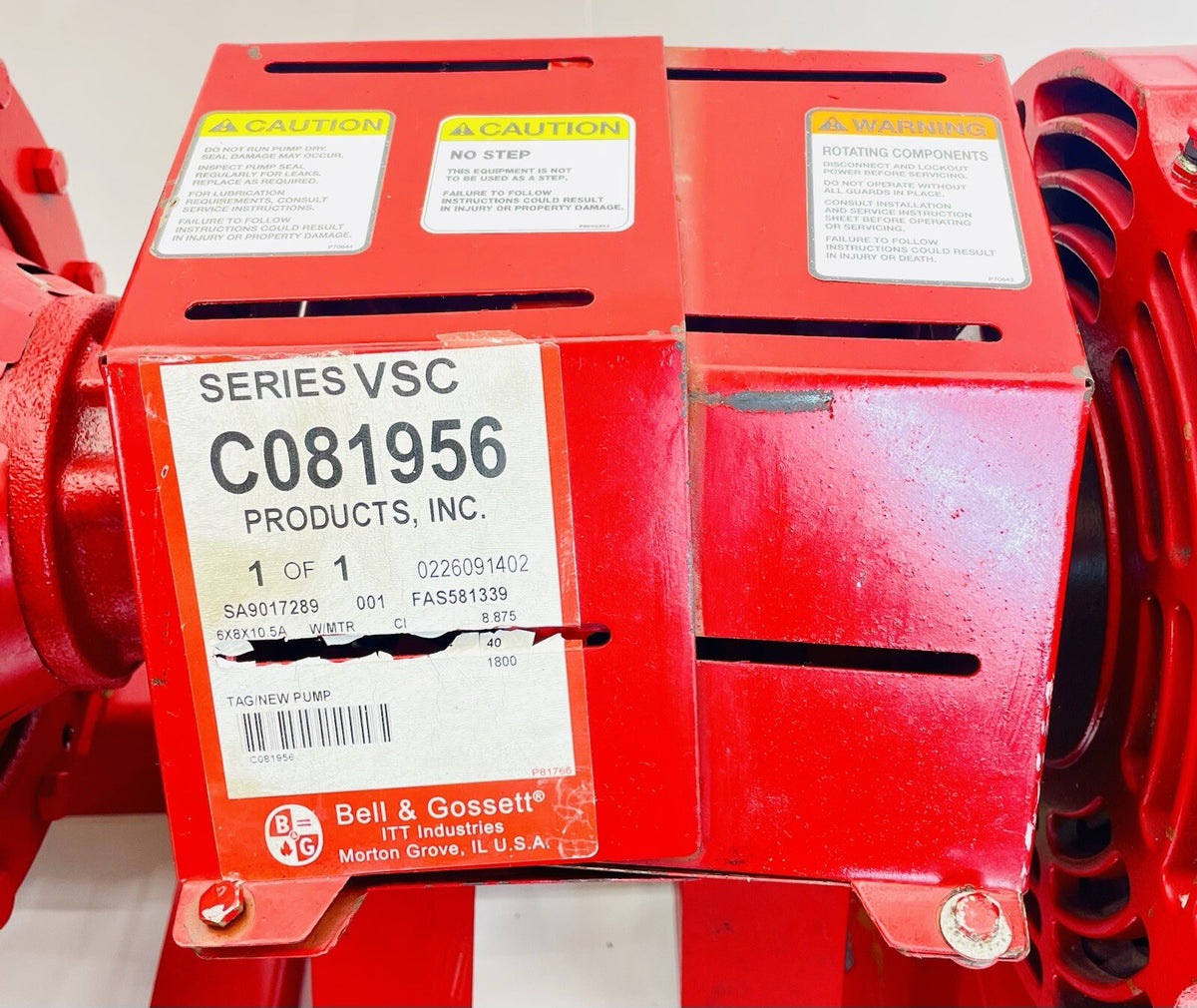 Bell & Gossett 6x8x10.5A 6x8x10.5A data tag