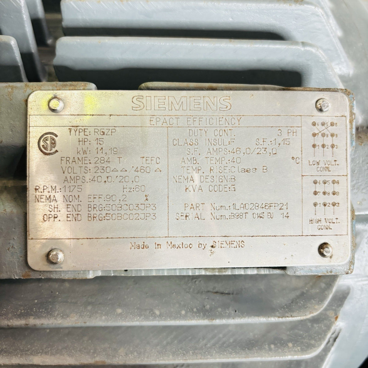Chemineer 6HTA-15 data tag