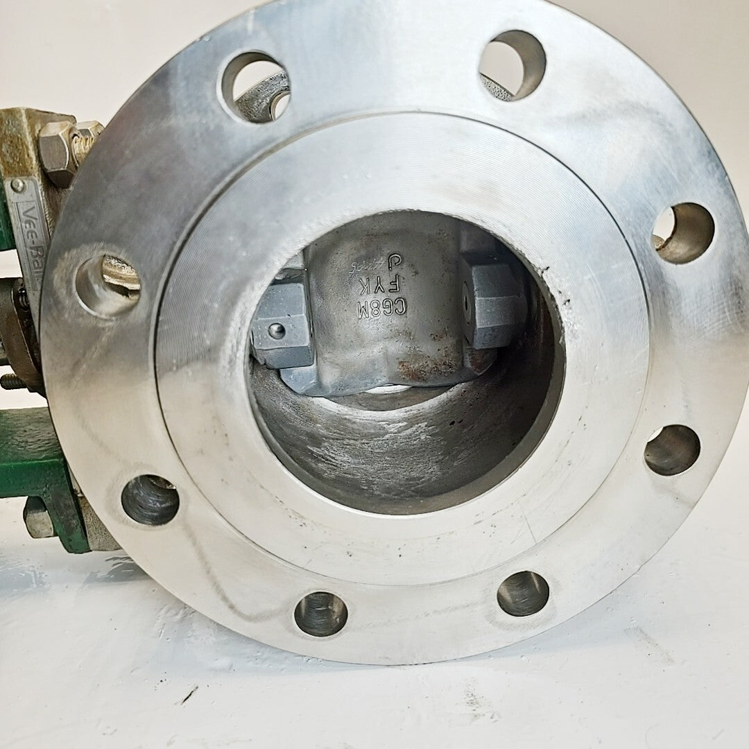 Fisher 4" V150 Control Valve CG8M With 1051 Size 40 Pneumatic Actuator