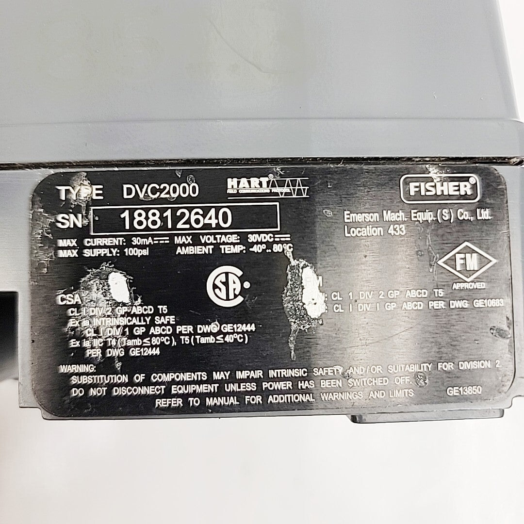 Fisher Fieldvue DVC2000 Digital Valve Controller