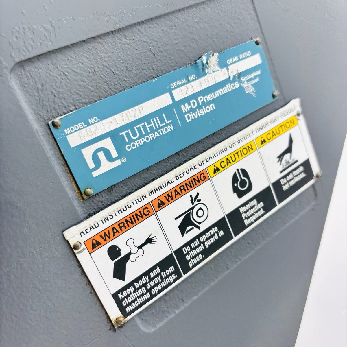 Tuthill 6024-17B2P nameplate