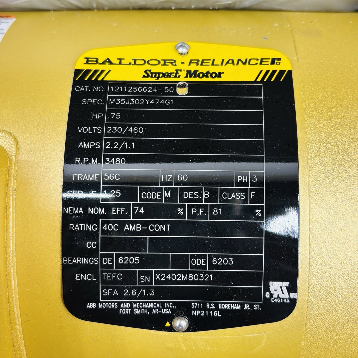 Goulds 5SV2FB4C66 Multistage Pump equipment nameplate
