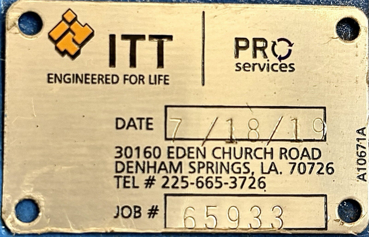 Goulds 3196 MTi 3x4-8G nameplate