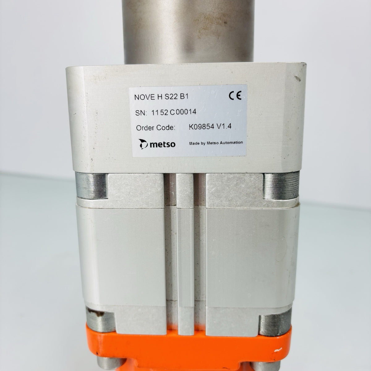 Metso Nove H S22 B1 Consistency Sampler equipment nameplate