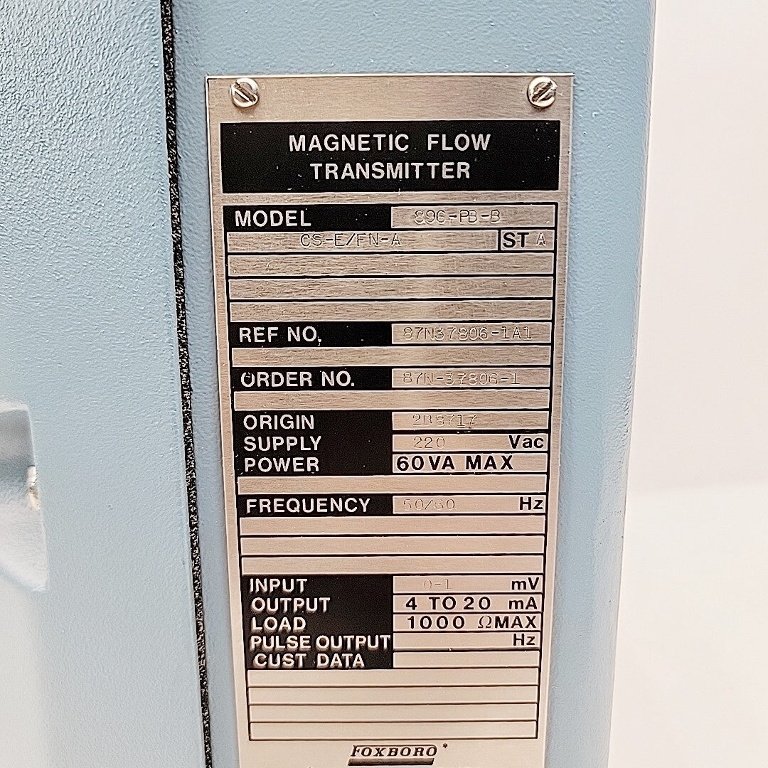 Foxboro 896-PB-B-CS-E/FN-A Magnetic Flow Transmitter