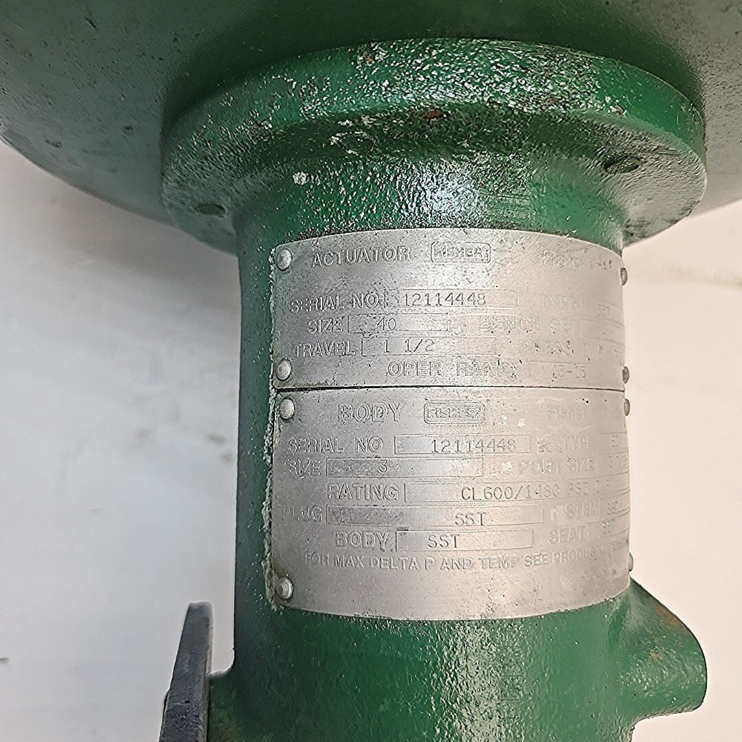 Fisher 3" ED CL-600 Control Valve CF8M With 657 Size 40 Pneumatic Actuator