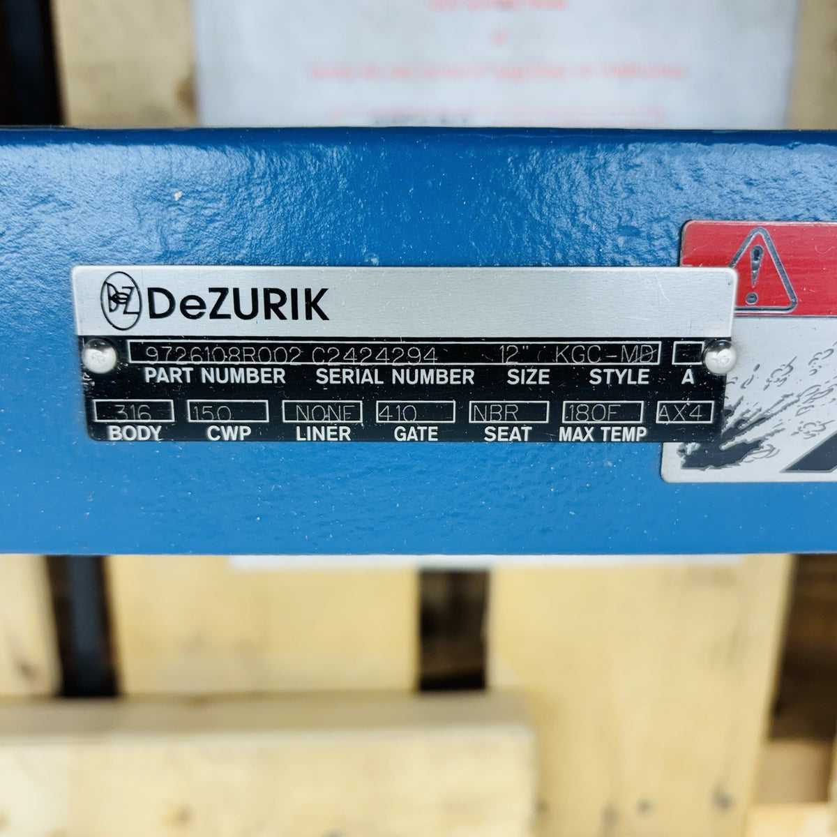 Dezurik KGC-MD nameplate