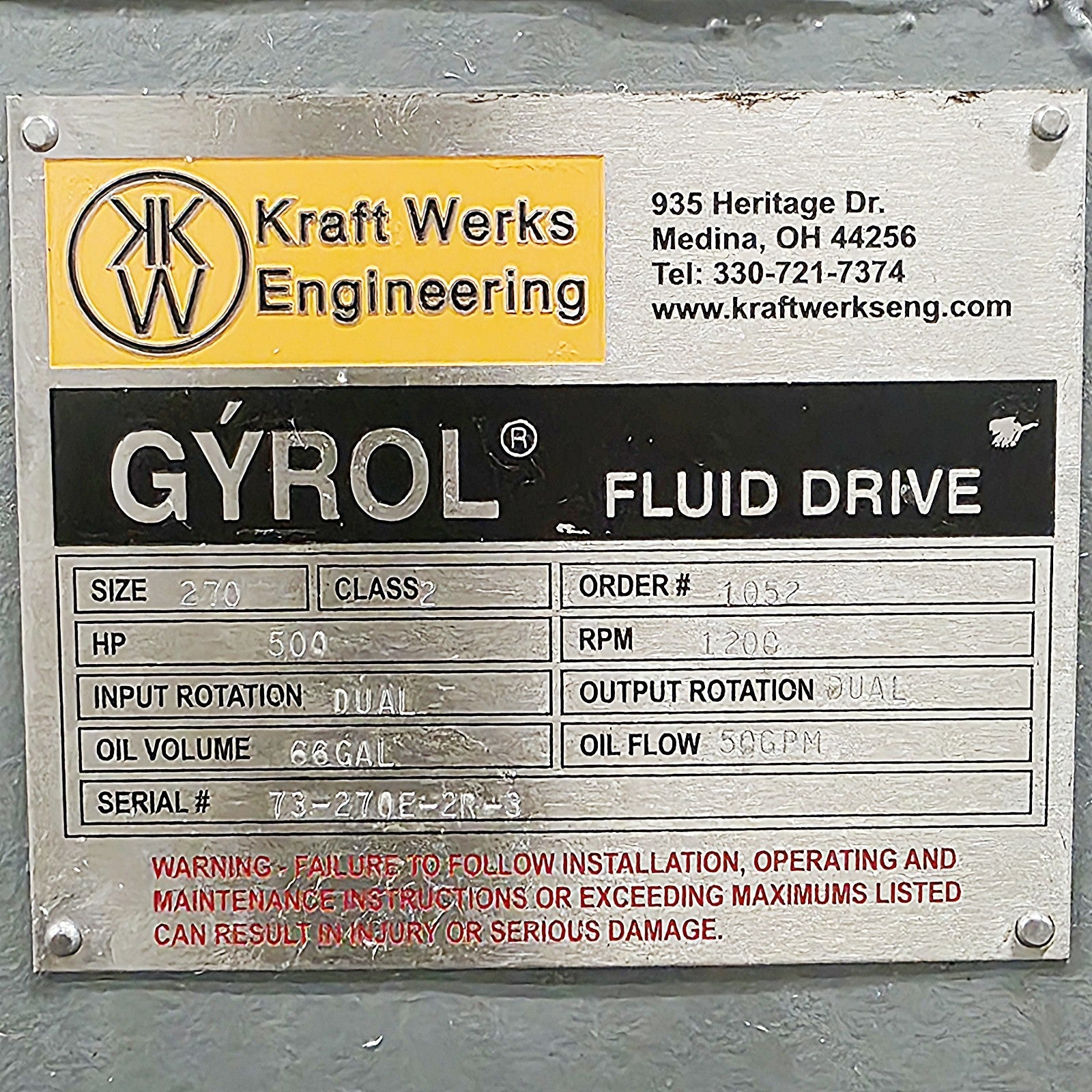 Gyrol 270 Fluid Drive output shaft detail