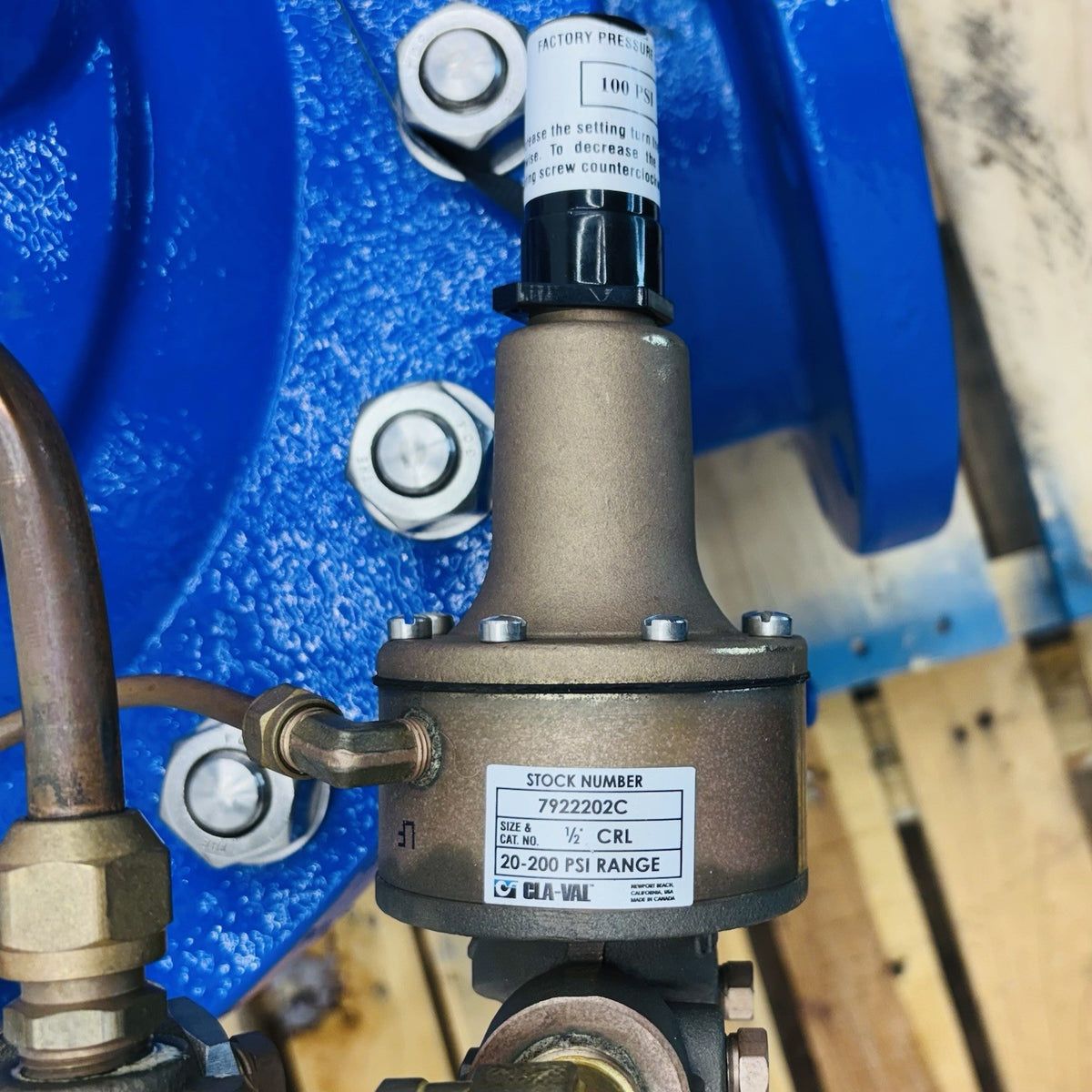 Cla-Val 50A-01B 8 in / 200 mm nameplate