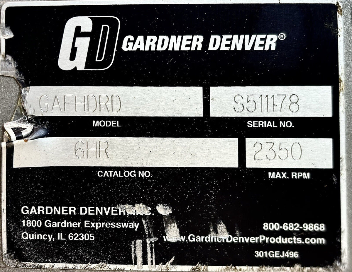Gardner Denver GAFHDPD nameplate