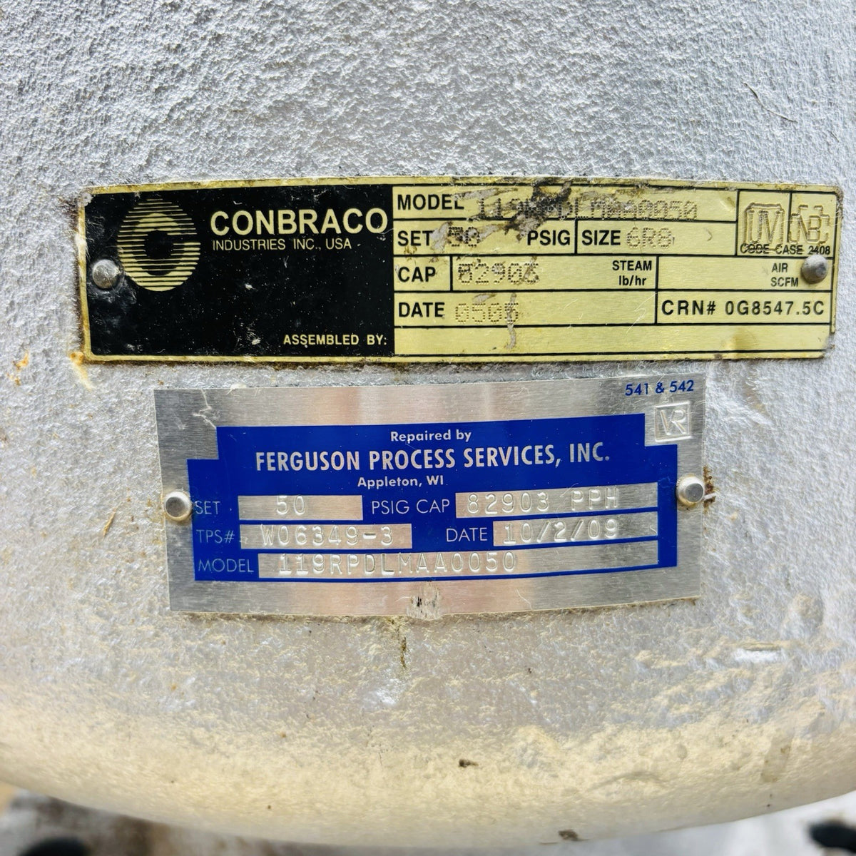 Conbraco 119RPLMAA0050 nameplate