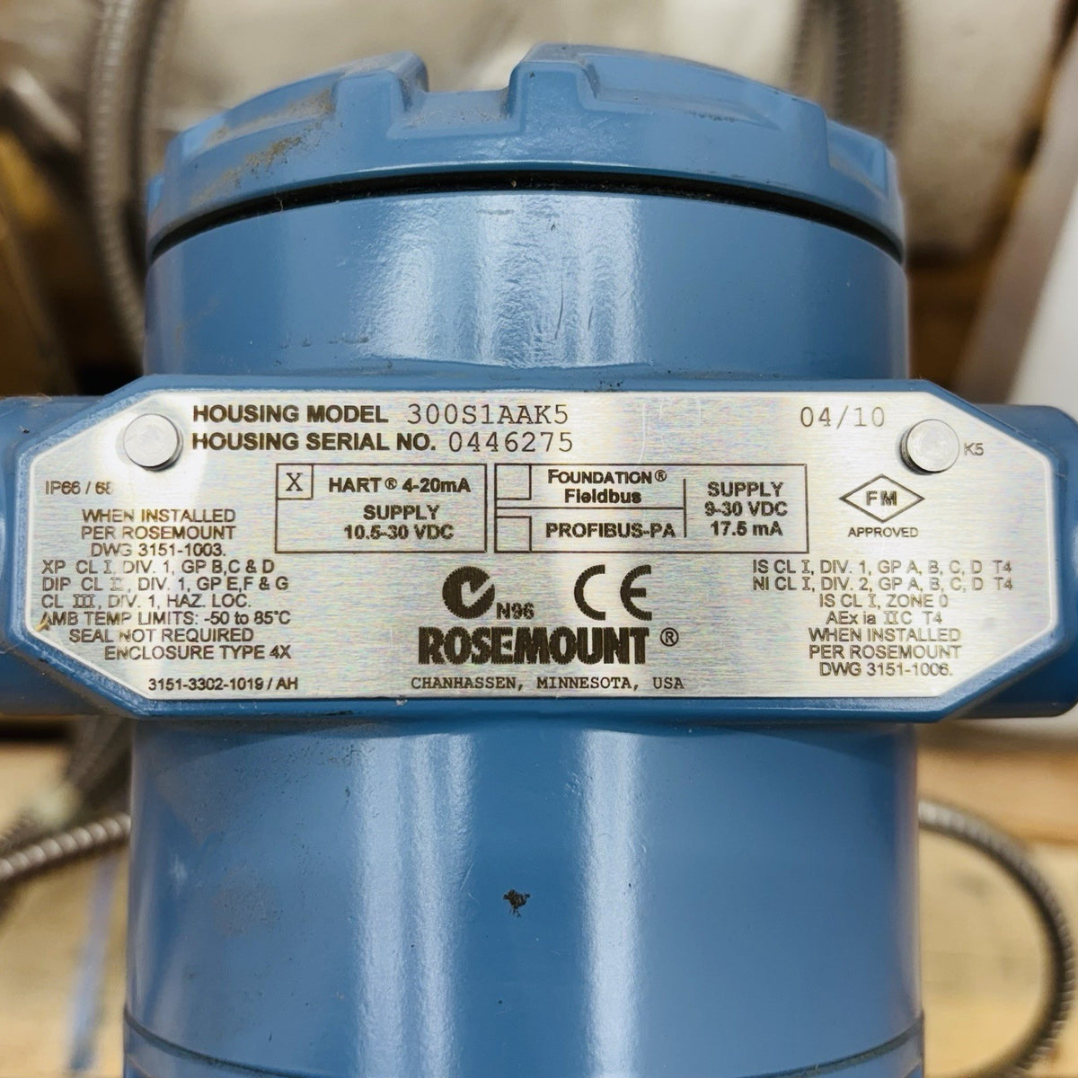 Rosemount 3051S1CD3A2B12A1AB4K5 1 in nameplate
