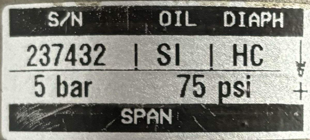 ABB PTSDGF1221B21A0 Gauge Pressure Transmitter equipment nameplate