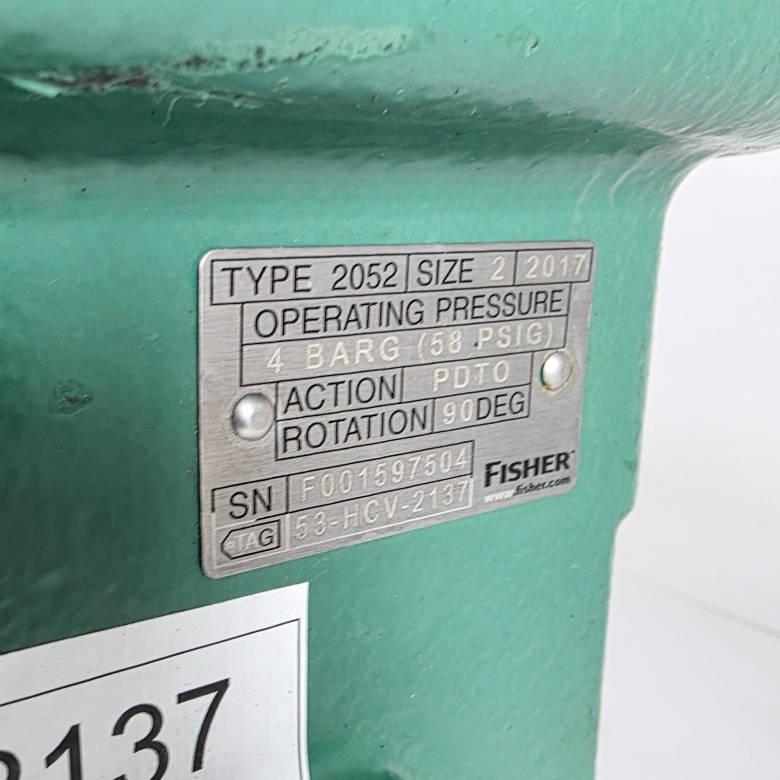 Fisher V150 8" valve flange face view