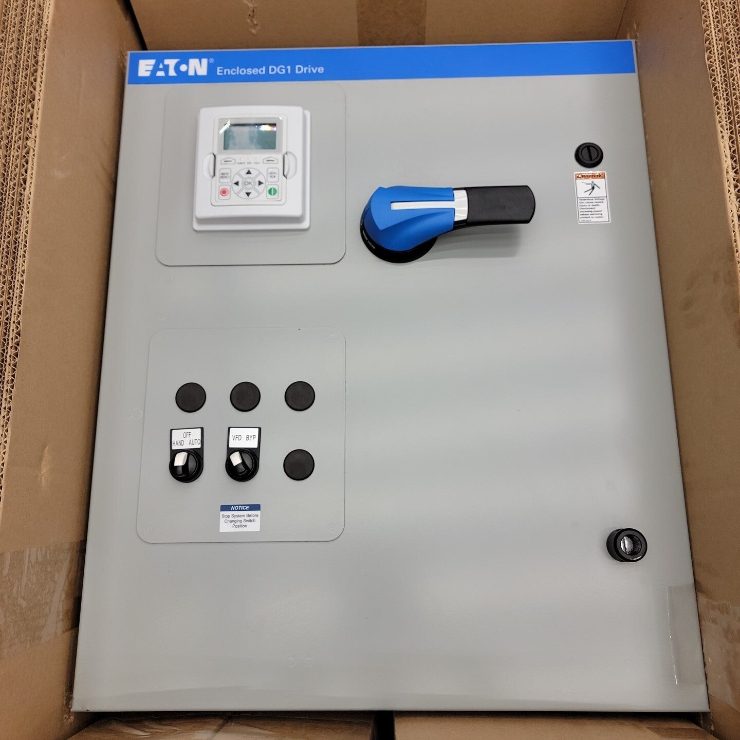 Eaton DG1-34023FB-C21C enclosed VFD front view