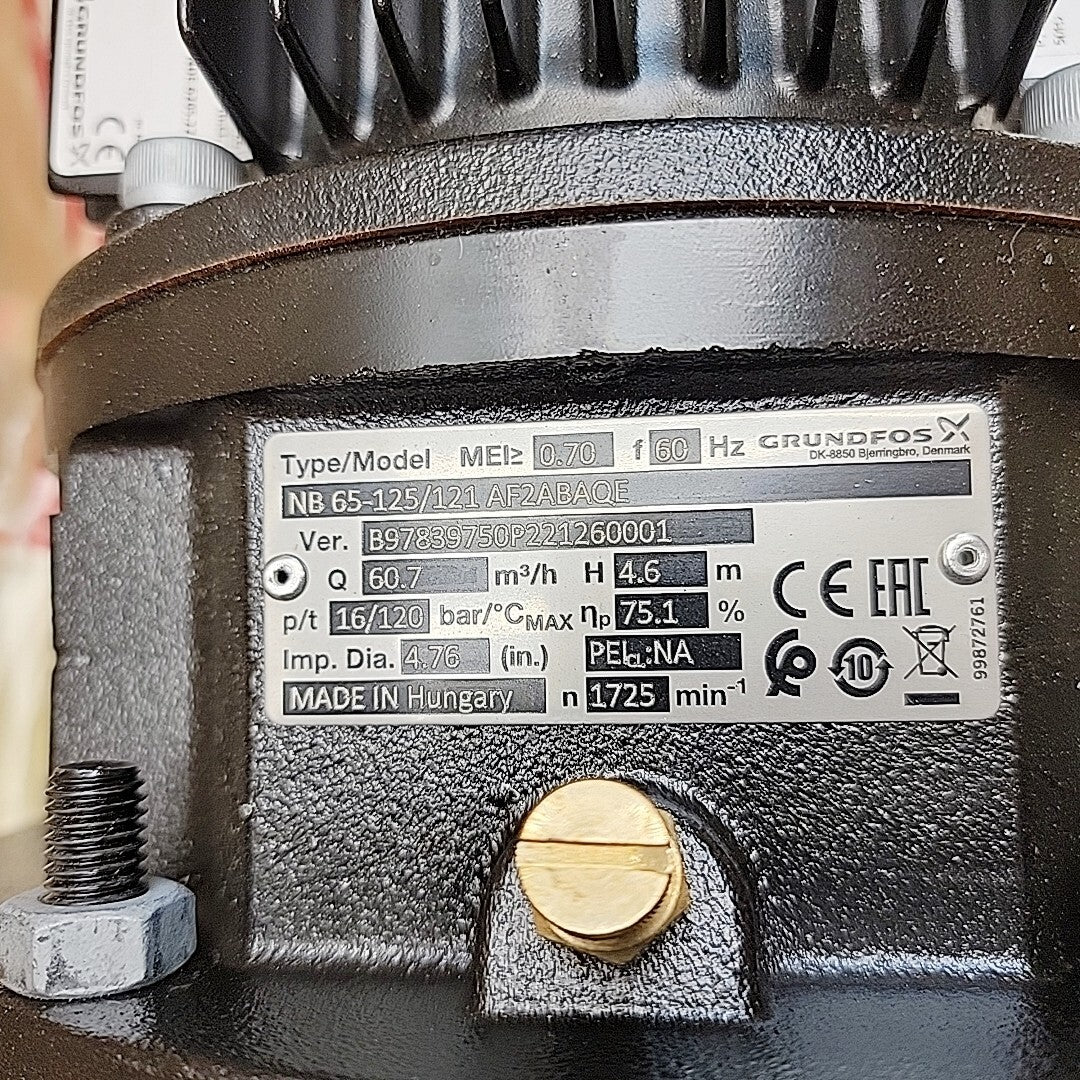 Grundfos 2.5x3-6 Centrifugal Pump NB-65-125/121AF2ABAQE