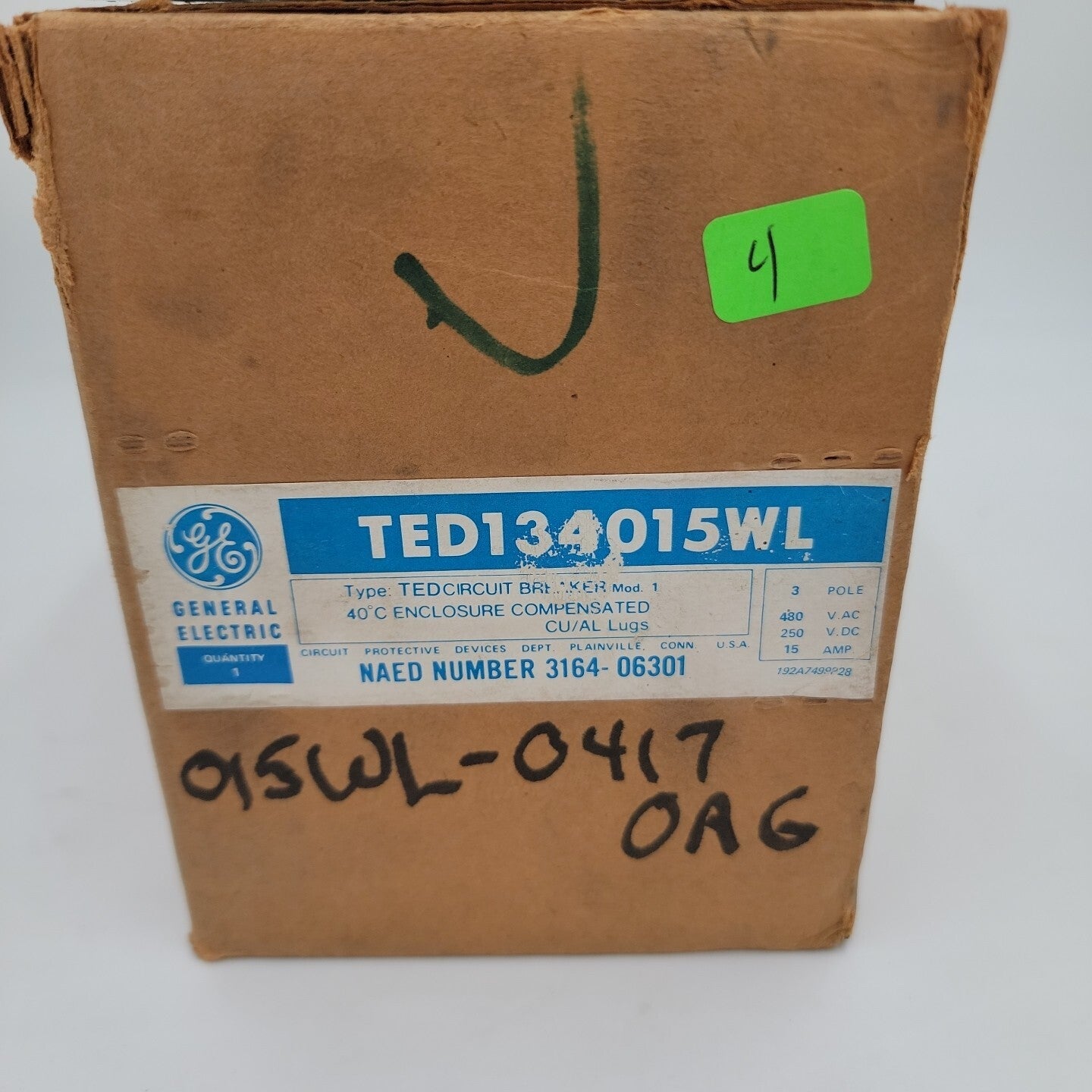 General Electric TED134015WL Circuit Breaker 15A