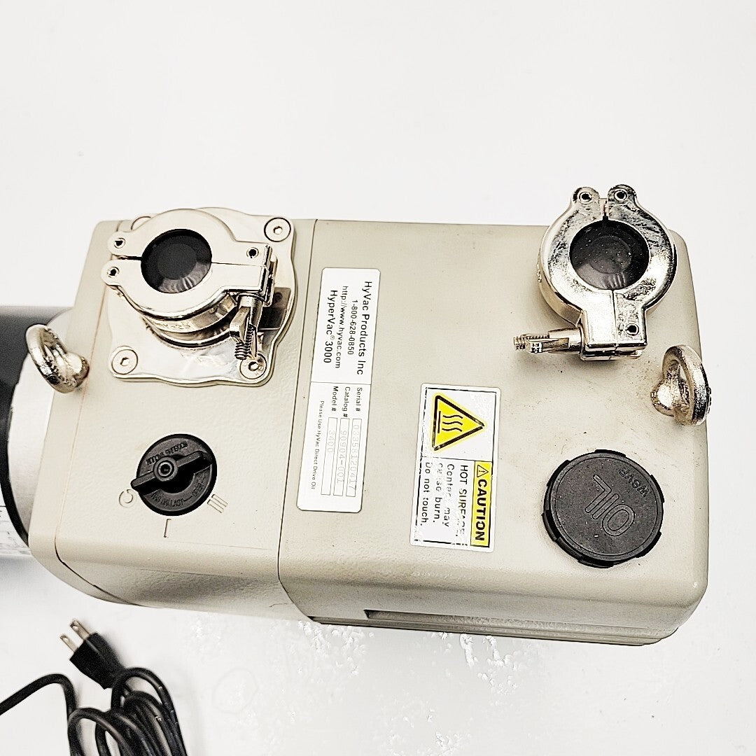 HyVac 3400 power cord and connections