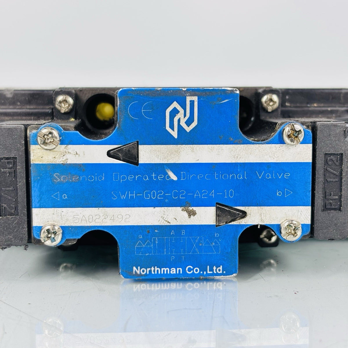 Northman SWH-G02-C2-A24-10 Solenoid Operated Directional Valve equipment nameplate