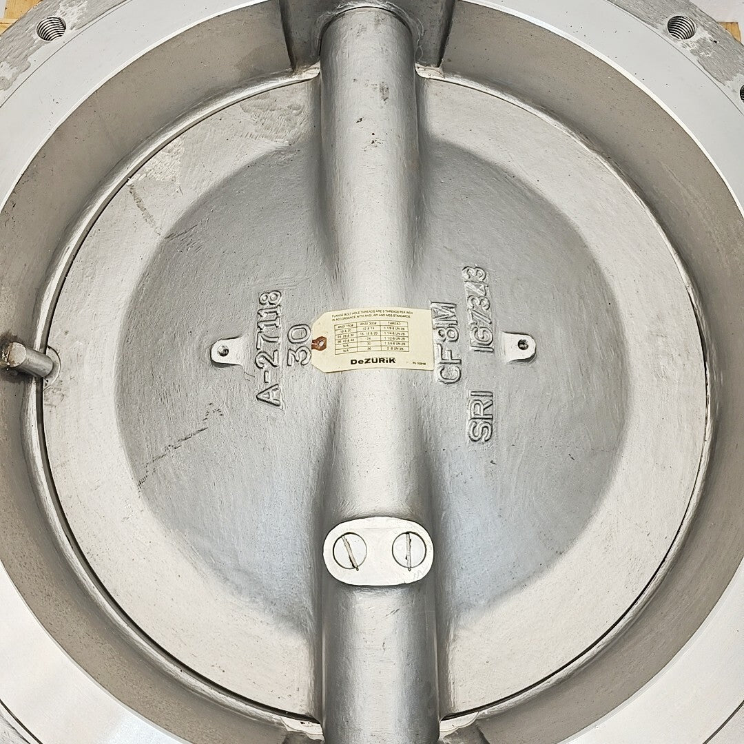 DeZurik BHP 30" valve nameplate/data tag