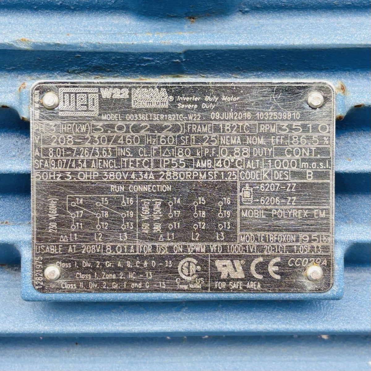Magnatex MPH542-N40H-180TC Magnetic Drive Pump equipment nameplate