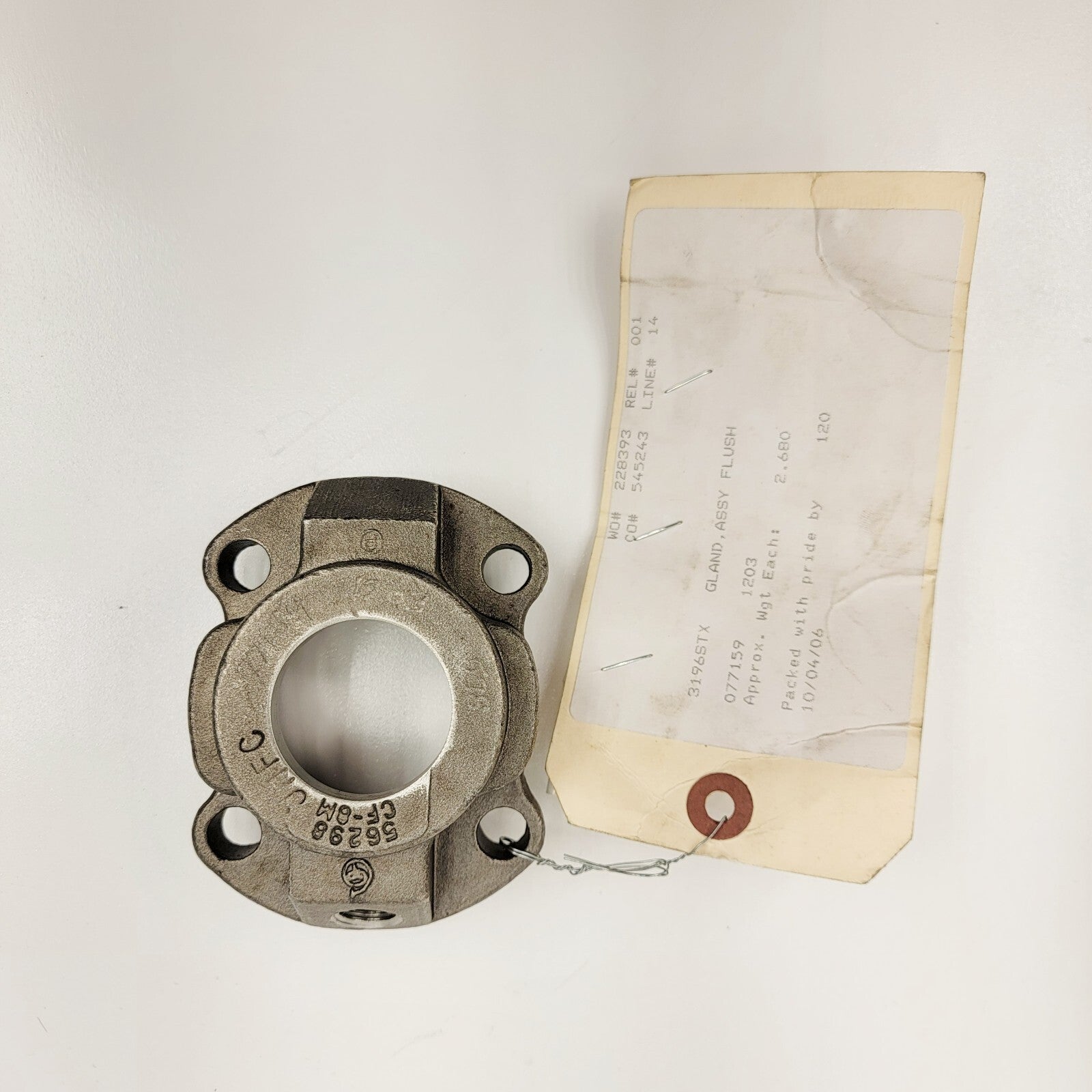 Goulds pump 3196 STX Flush Gland Assembly 077159-1203 316SS