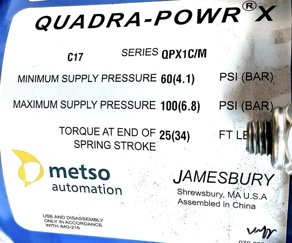 Jamesbury 7150-31-3600TT/QP1C/AV232 nameplate