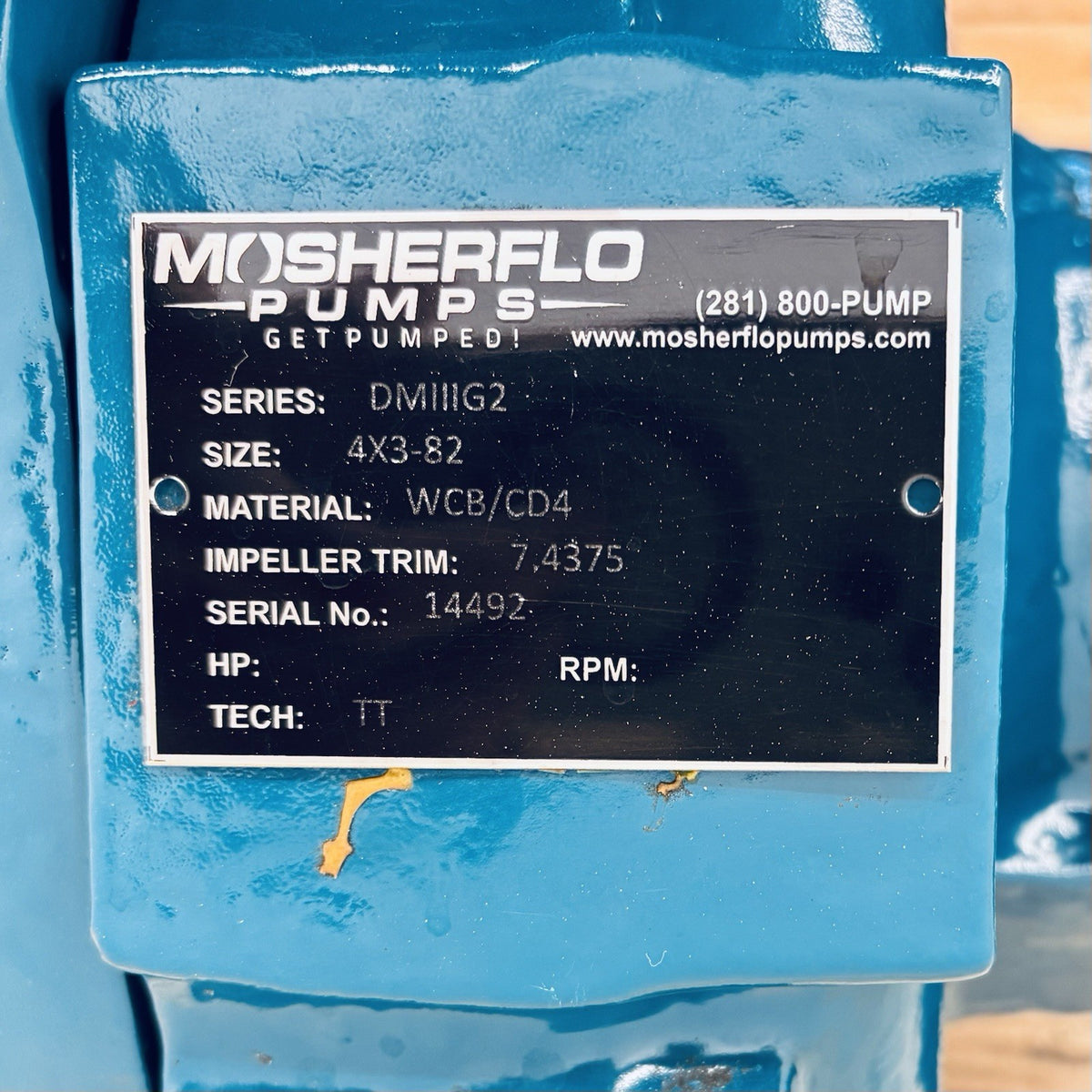 Durco DMIIIG2 4x3-8.2 nameplate