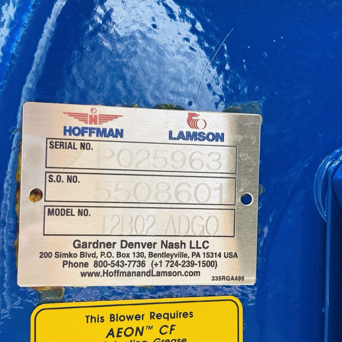 Hoffman T2B02 ADGO nameplate