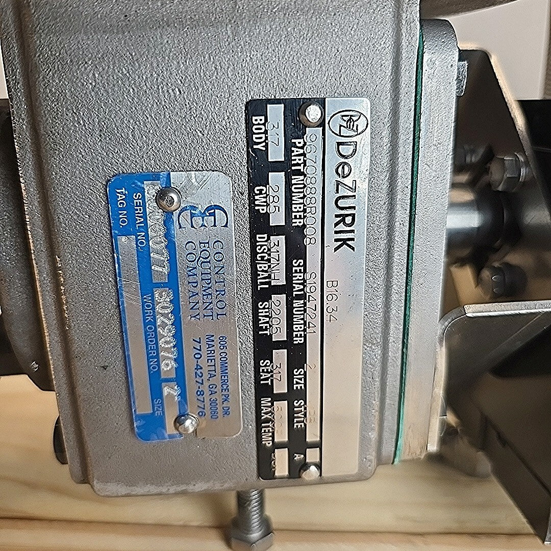 Dezurik VPB 2" valve inlet/outlet flange detail