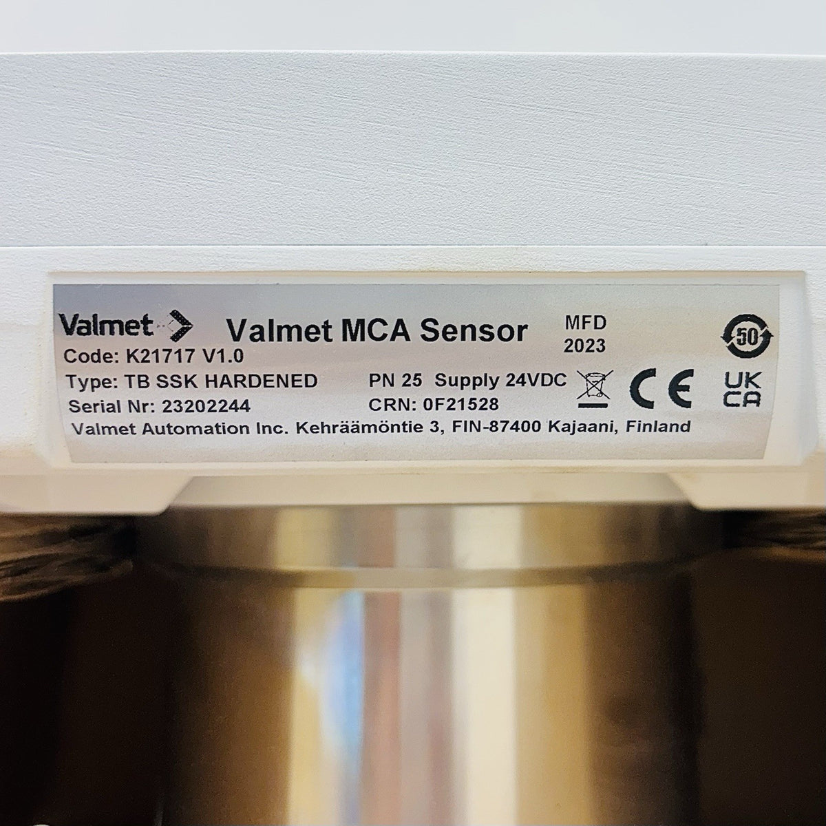 Valmet K21717 V1.0 nameplate
