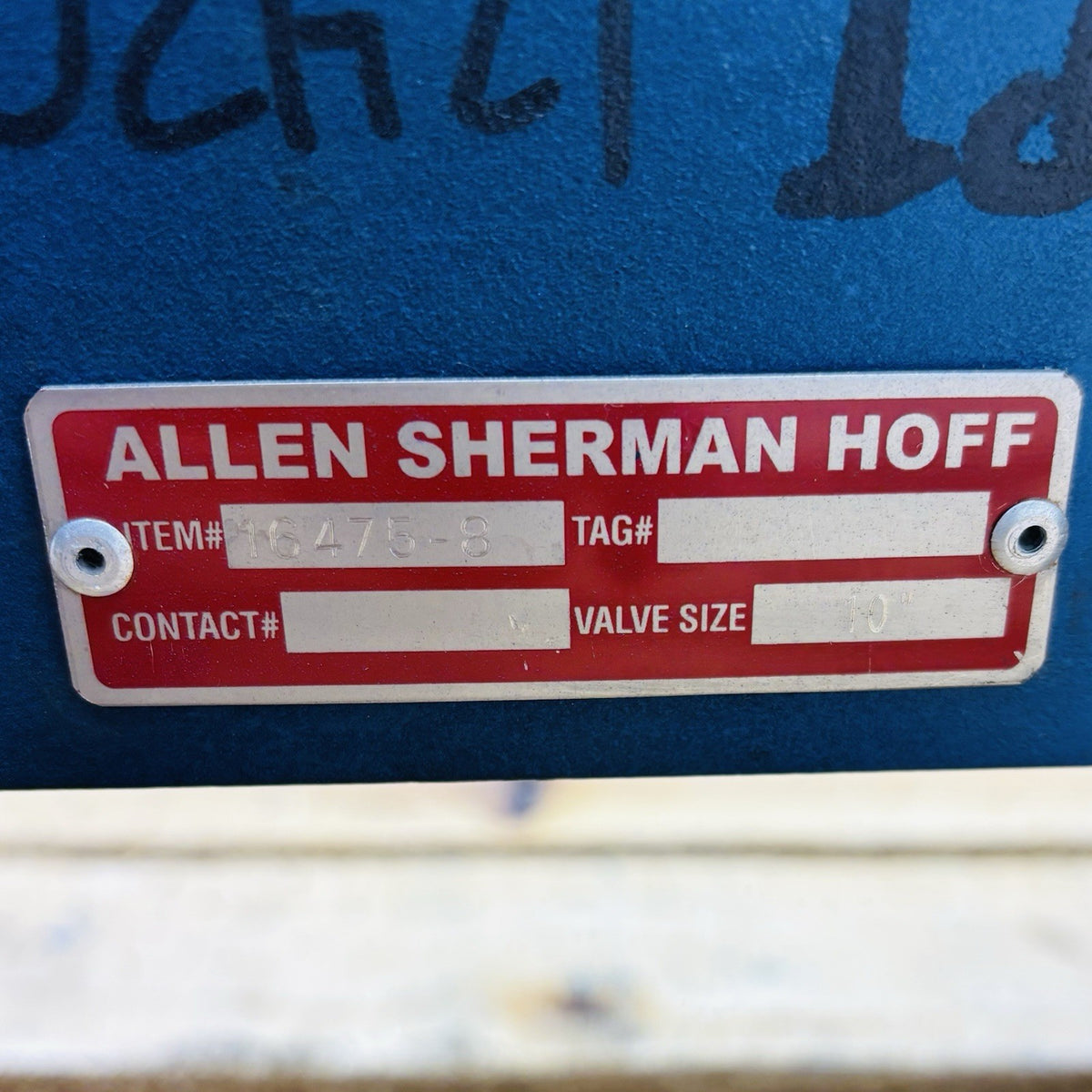 Allen Sherman Hoff 16475-8 10 in nameplate