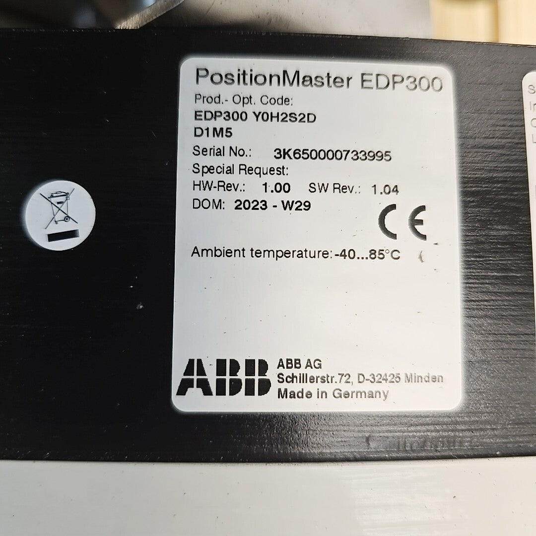 Dezurik 3" VPB Actuated Ball Valve 9676388R002 With ABB Position Master EDP300