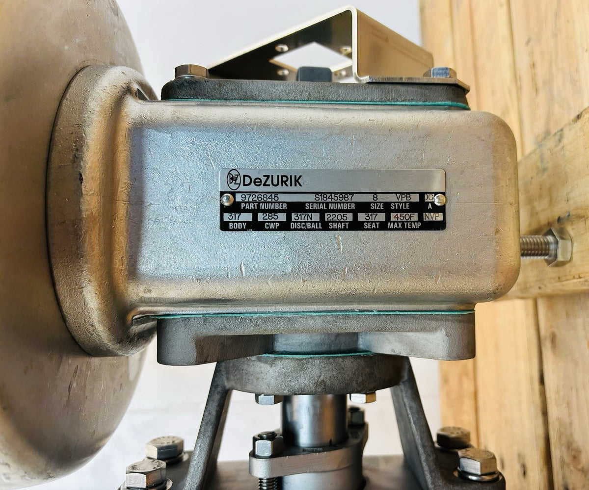 DeZURIK VPB 8 in nameplate