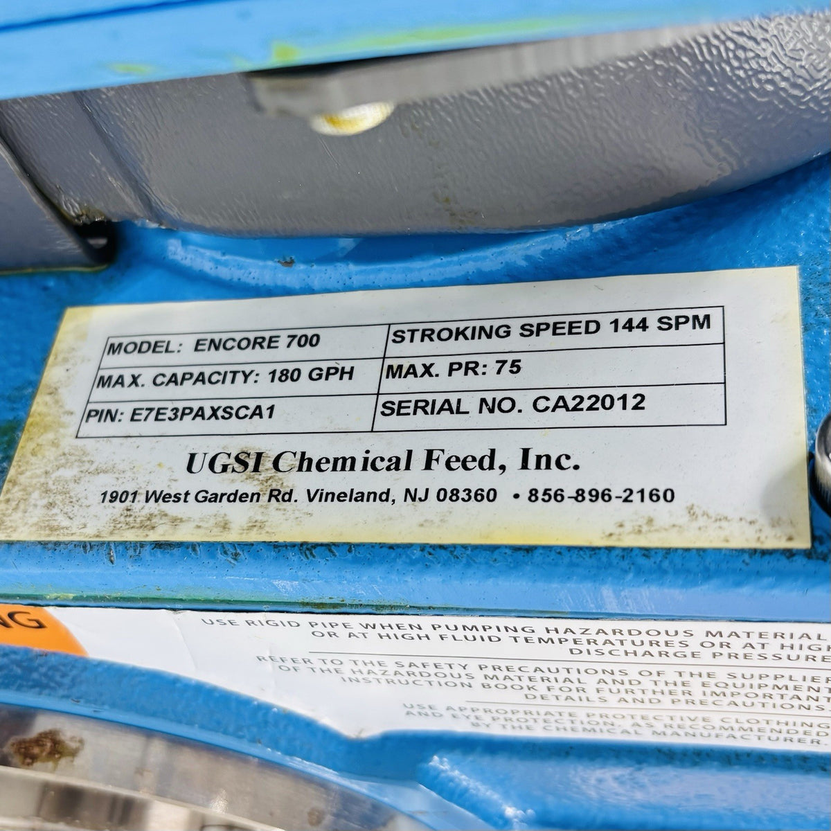 UGSI Encore 700 nameplate