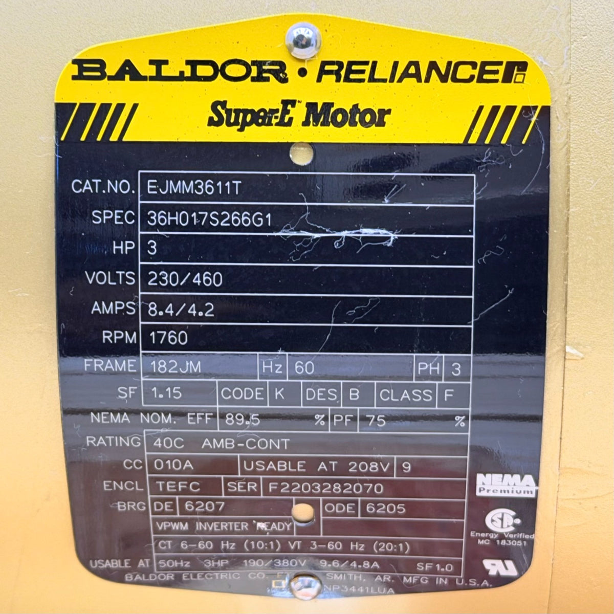 Ampco ASRC2-337-100 3.5 x 3.5 nameplate