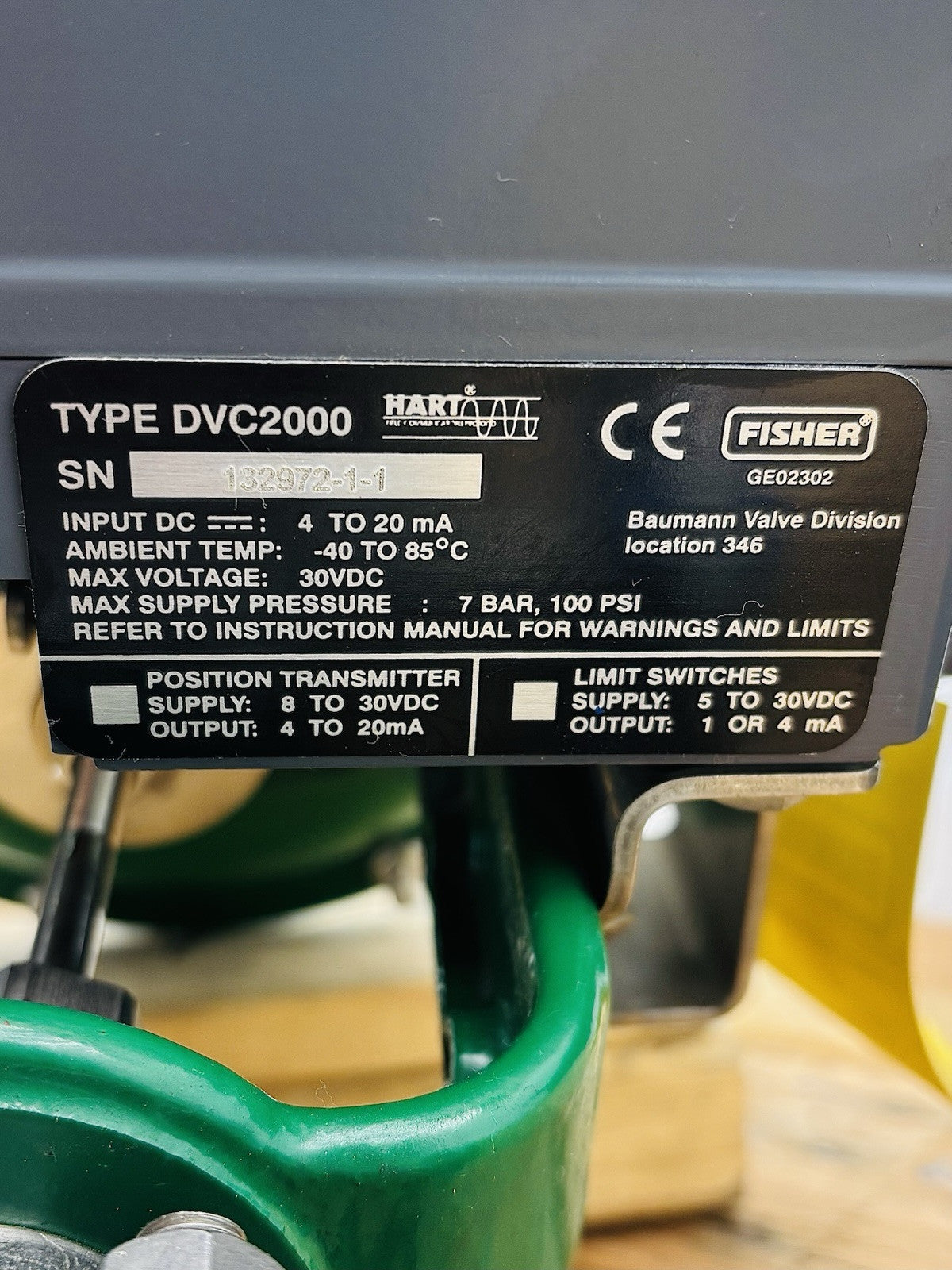 Fisher Baumann 32.24588SVF 1/2 in data tag