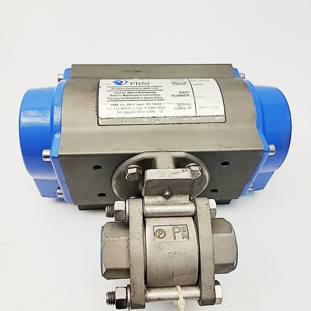 PBM SPH-34-S2/H68D 1" Ball Valve 316L With PSR-1000-8D Actuator