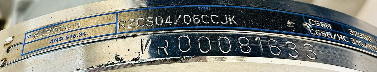 Metso/Neles R2CS04/06CCJK 4x6 nameplate