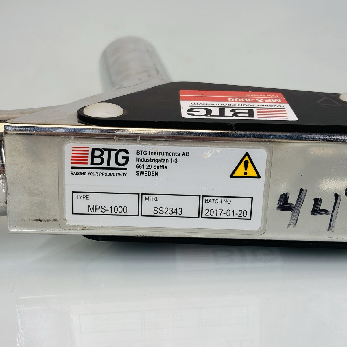 BTG MPS-1000 nameplate