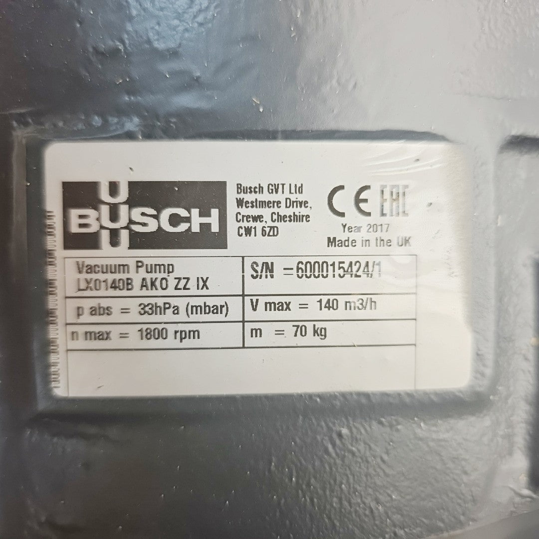 Busch LX0140B AKO ZZ IX Vacuum Pump 1800 RPM