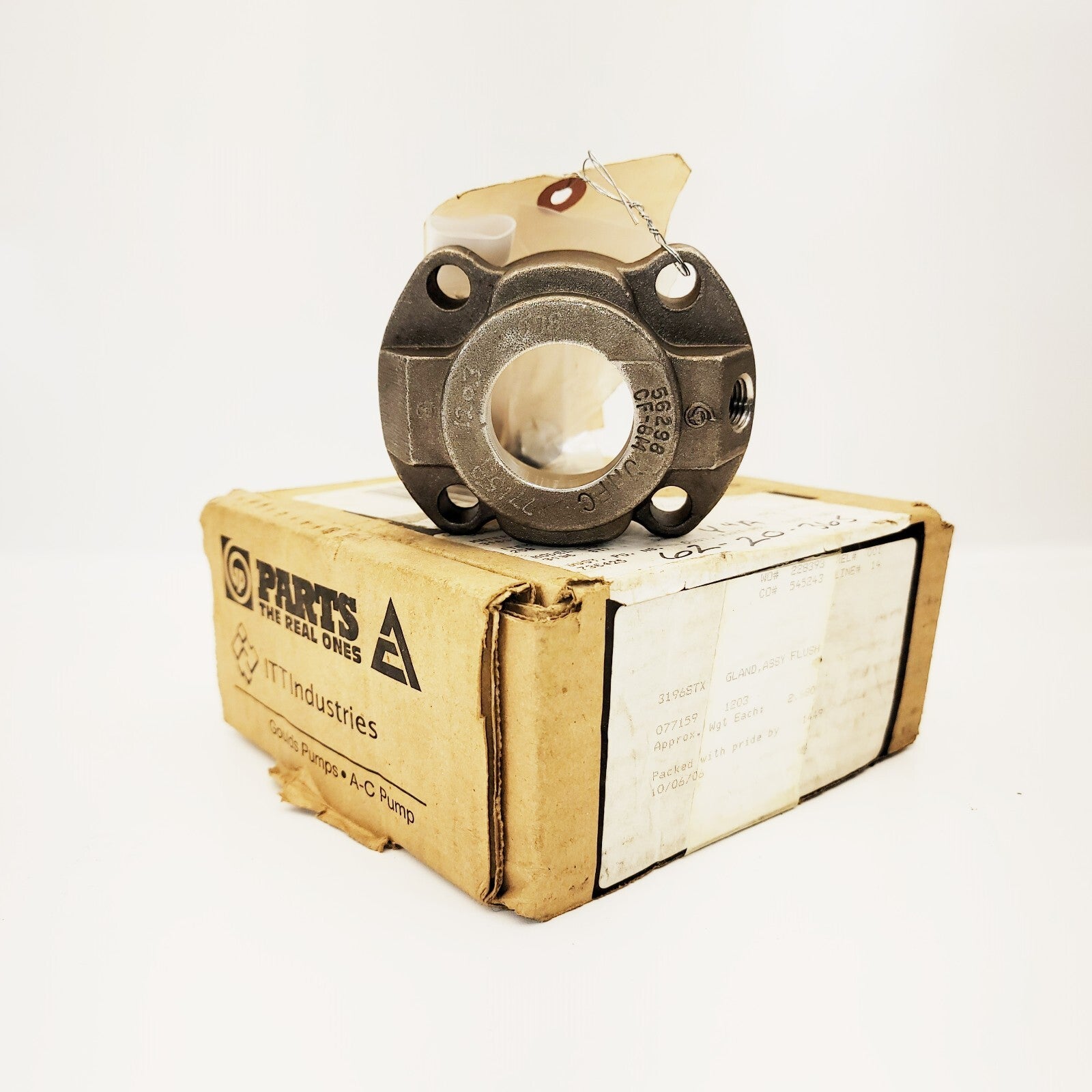 Goulds pump 3196 STX Flush Gland Assembly 077159-1203 316SS