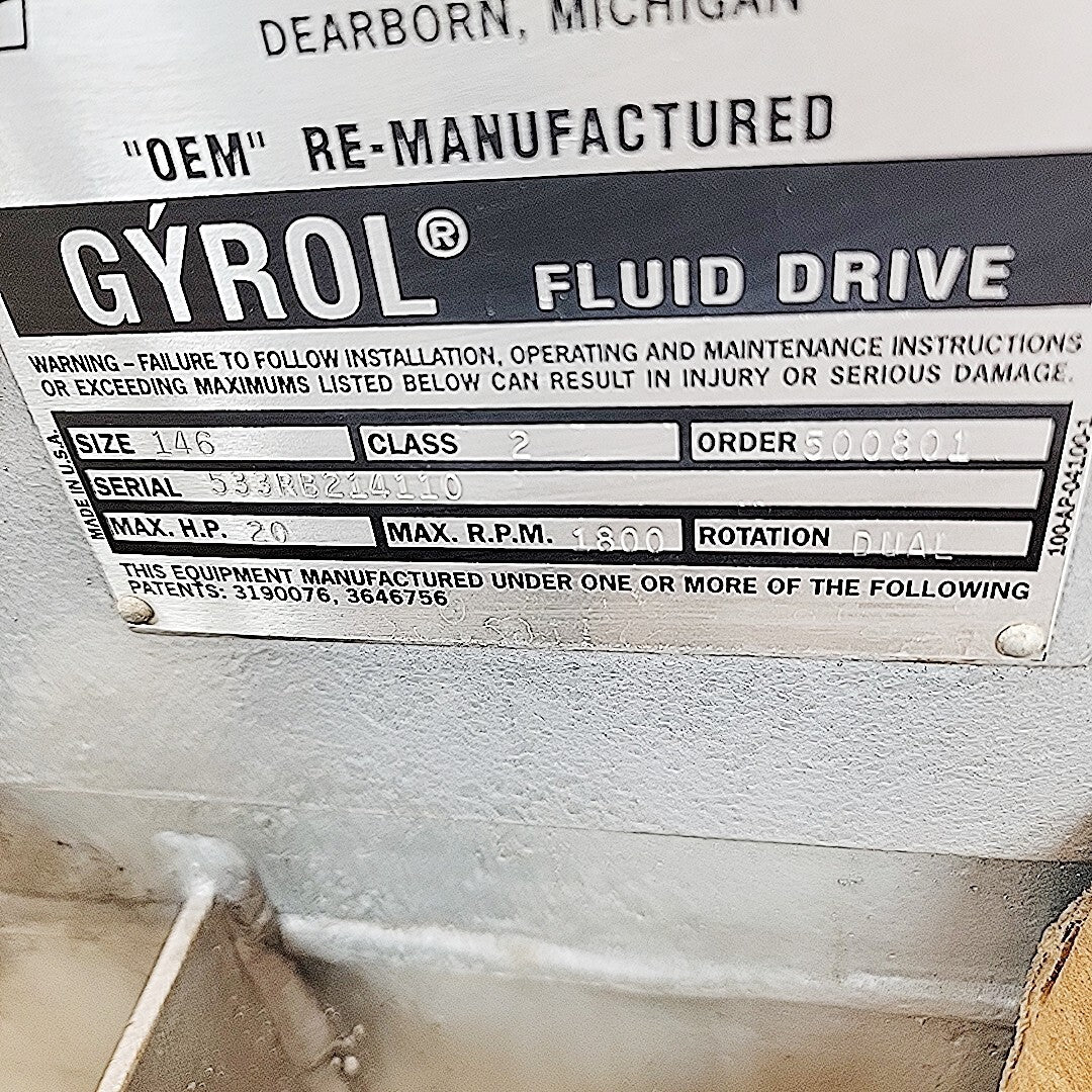 Gyrol Fluid Drive 20 HP Size 146 Class 2