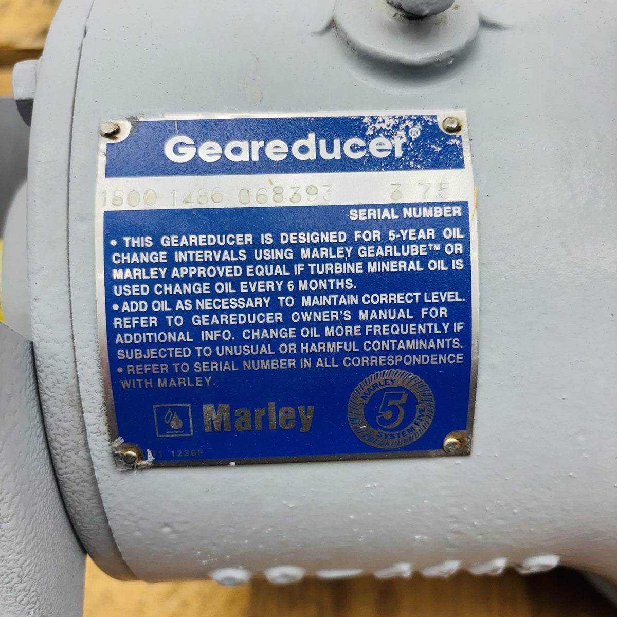 Marley 99-4449 nameplate
