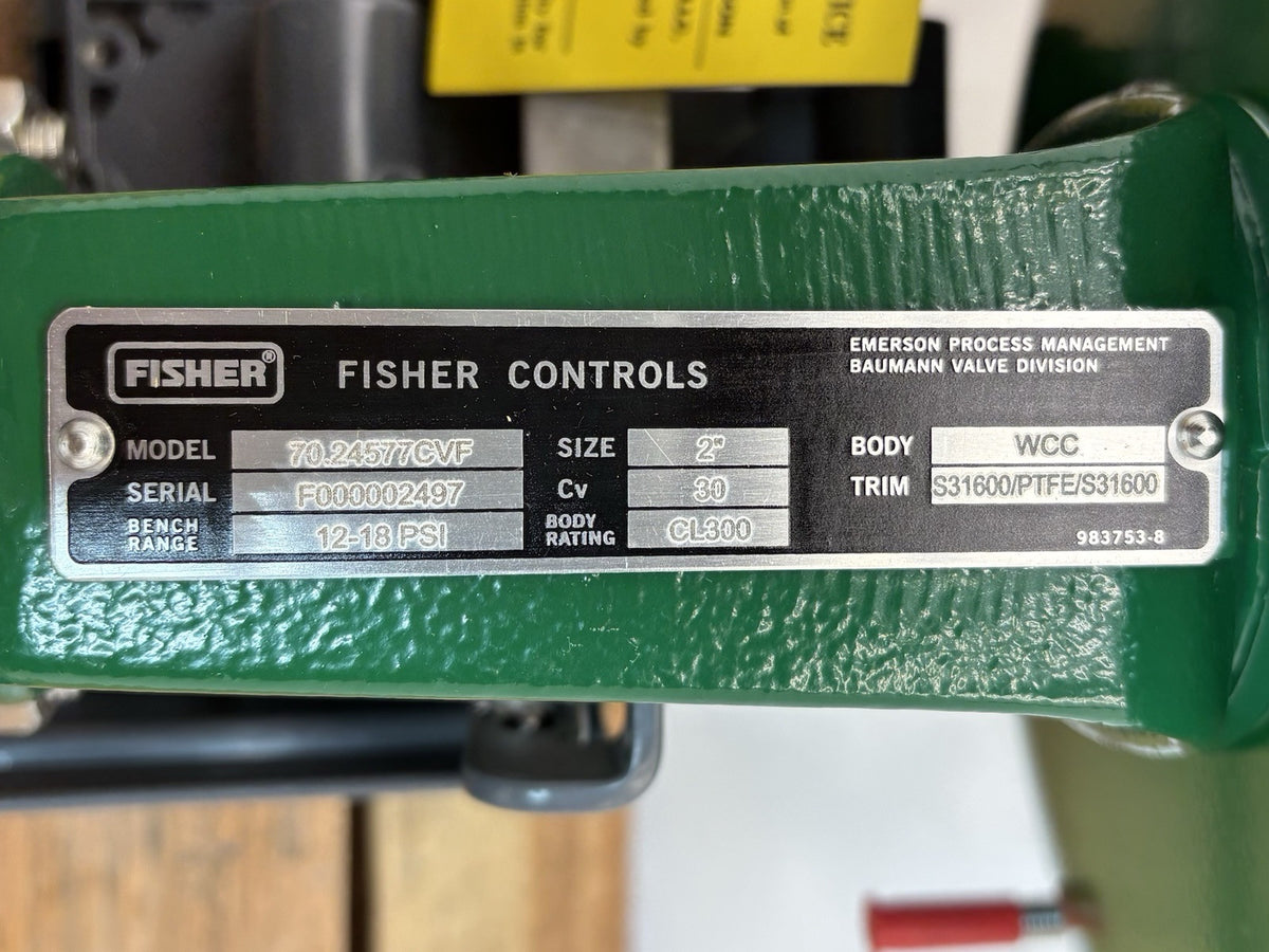 Fisher 70.24577CVF 2 in nameplate