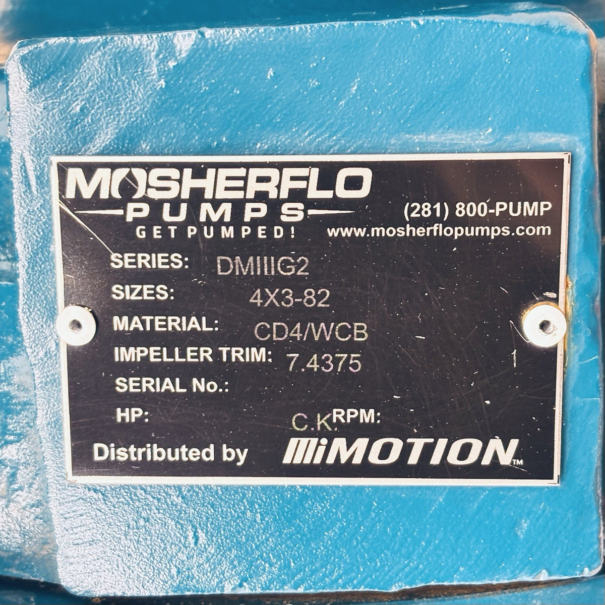 Durco DMIIIG2 4x3-82 4x3-82 nameplate