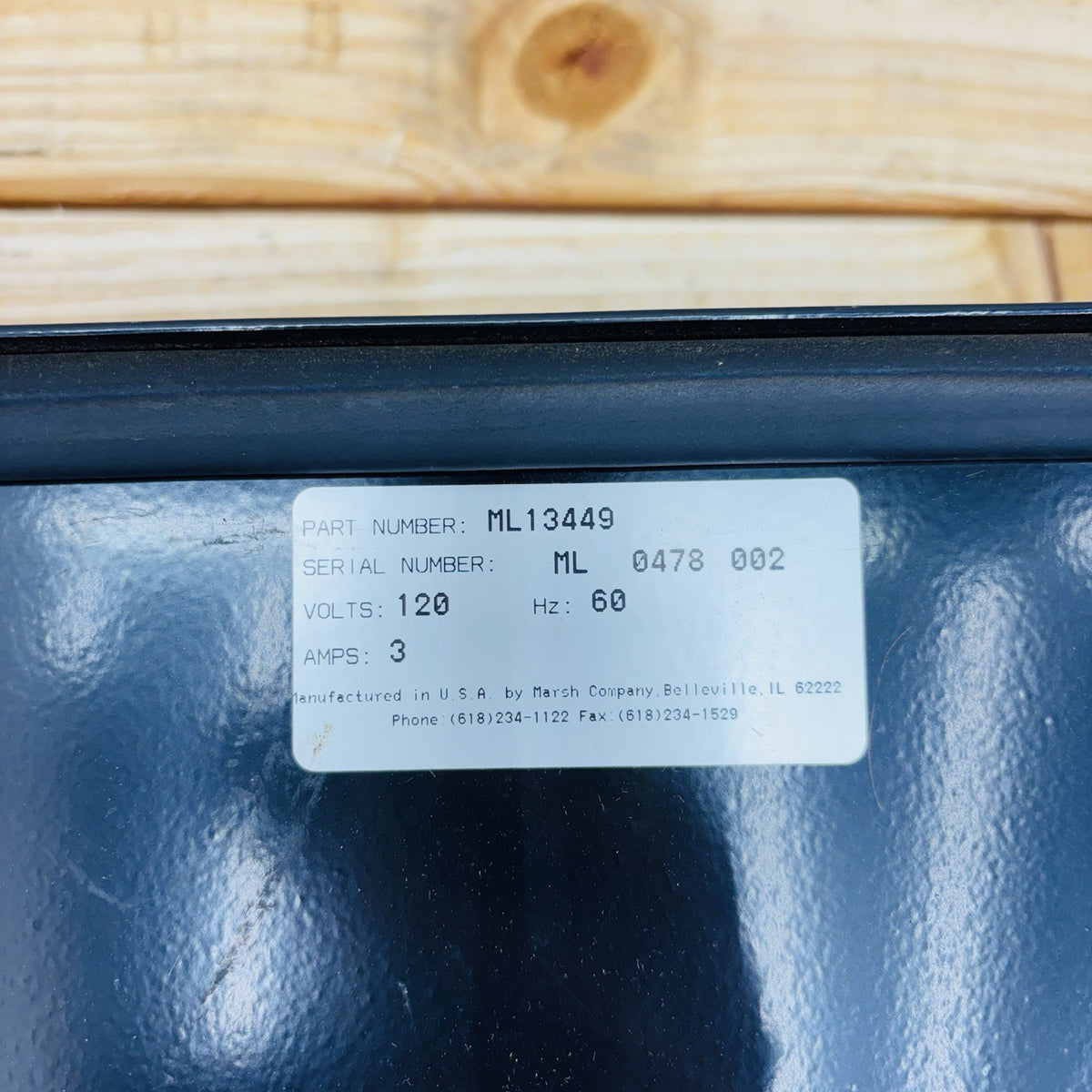 Marsh LCP/ML8 Process Controller equipment nameplate