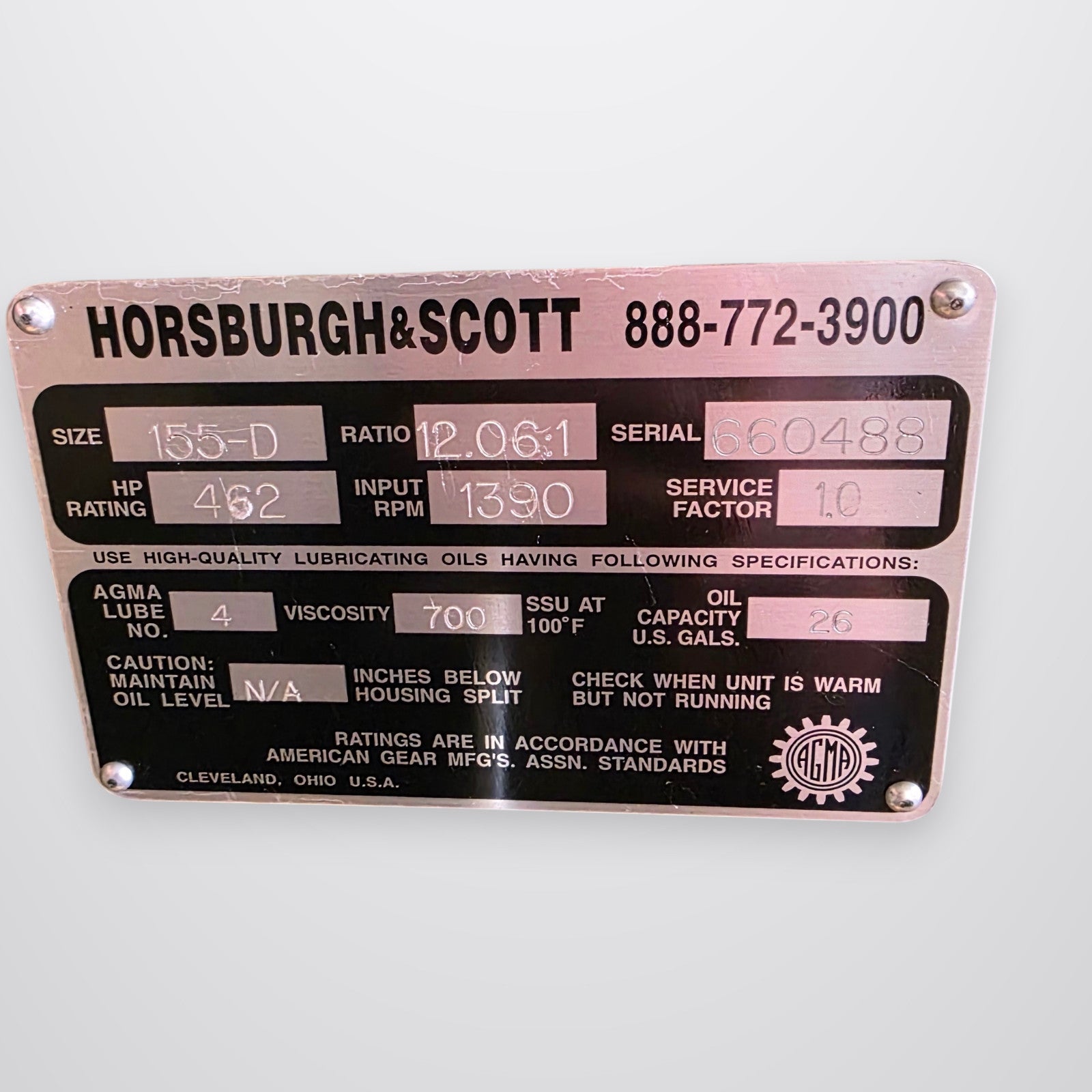 Horsburgh & Scott 155-D output shaft detail