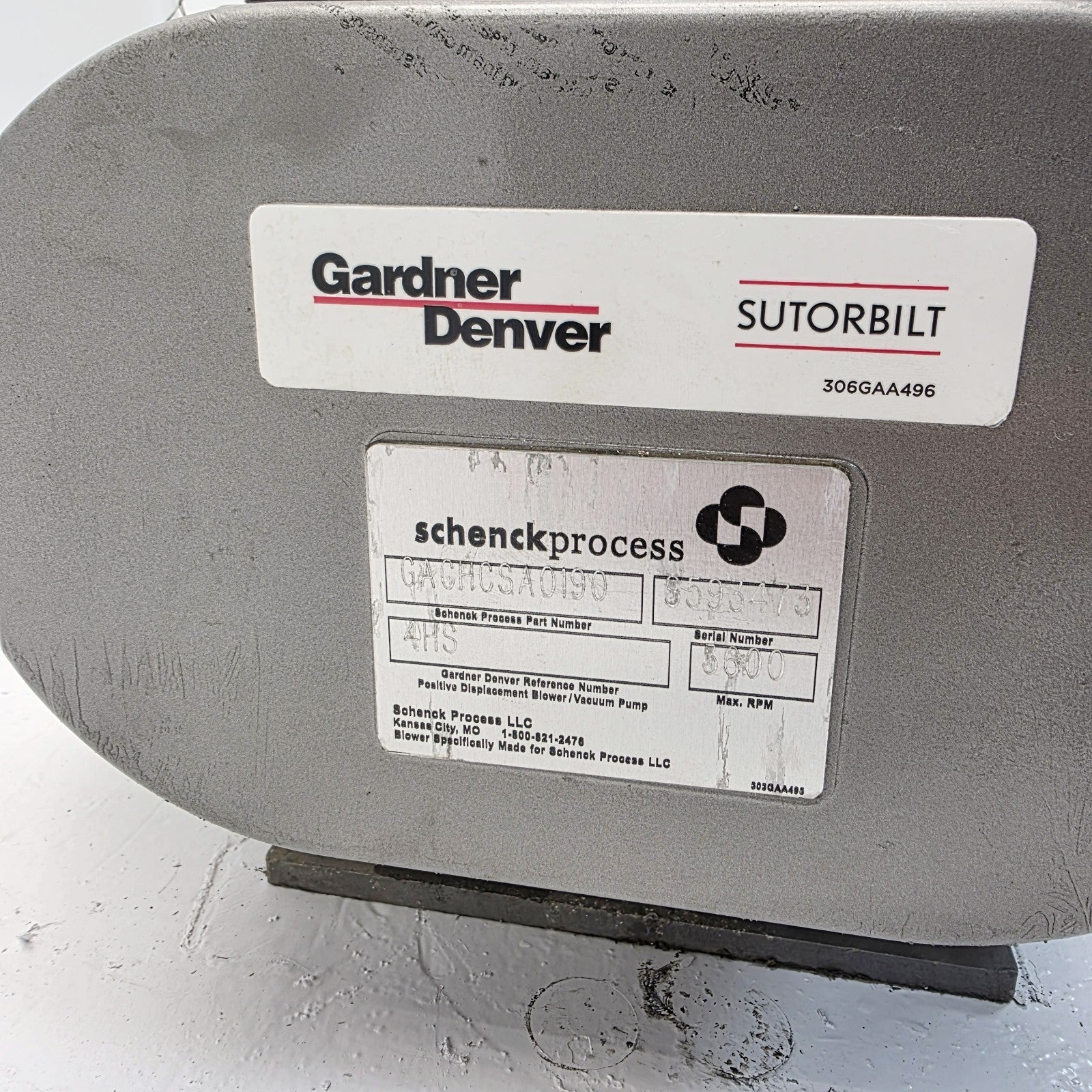 Gardner Denver GACHCSA0190 blower housing side view