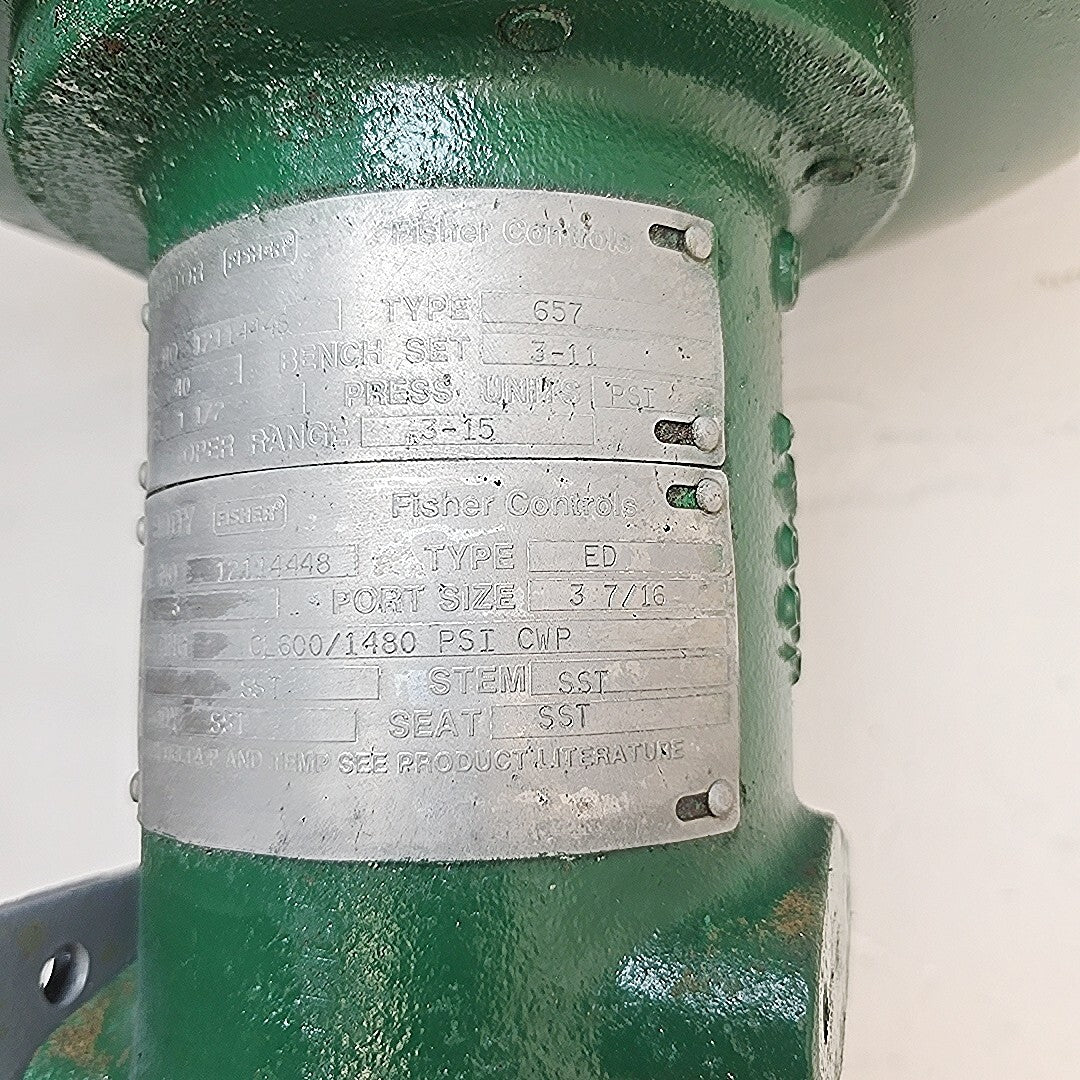Fisher 3" ED CL-600 Control Valve CF8M With 657 Size 40 Pneumatic Actuator